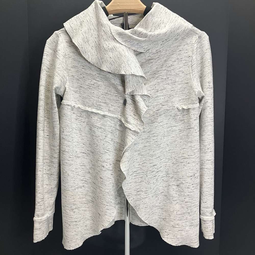 Kensie Womens White‎ Heathered Snap Front Wrap Sweatshirt Size XS